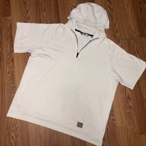 Black Clover Mens XXL Creed Short Sleeve White Golf Hoodie